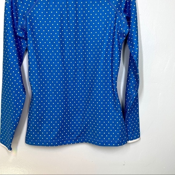 Nike Pro Dry Fit Blue/White Running Jacket 1/2 Zip Polka Dot Pullover Size M - Picture 9 of 15